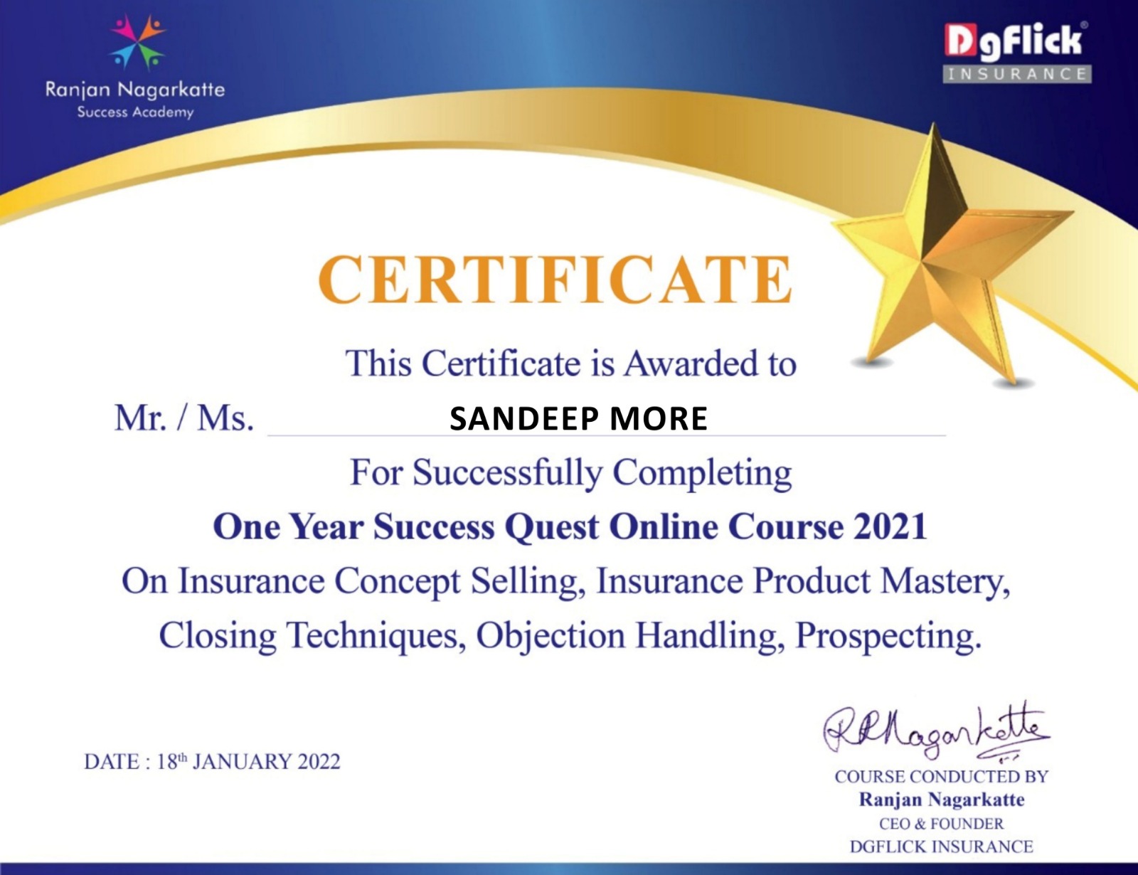 ONE YEAR SUCCESSES QUEST ONLINE COURSE 2021